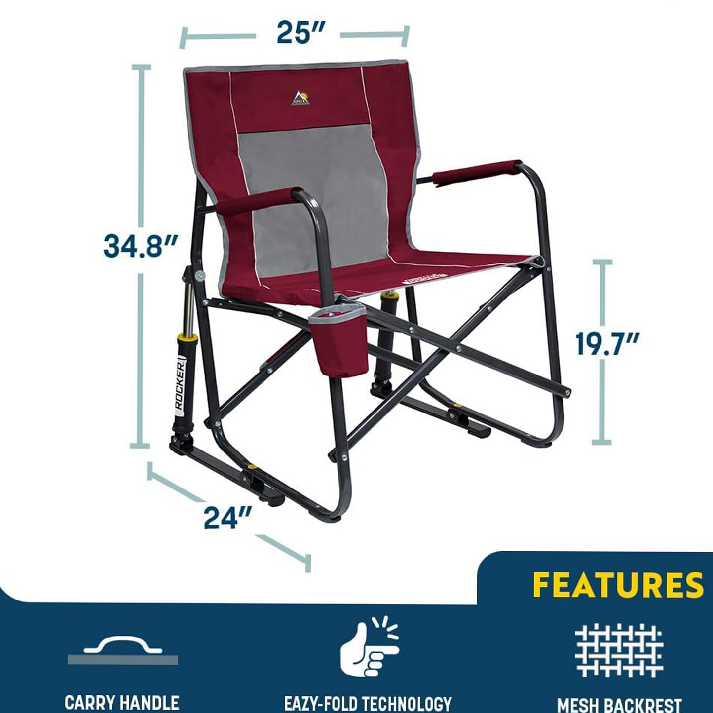 GCI OUTDOOR Freestyle Rocker Outdoor Rocking Chair with Beverage Holder